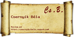 Csernyik Béla névjegykártya