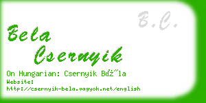 bela csernyik business card